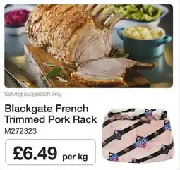 Booker Wholesale Blackgate french trimmed pork rack offer