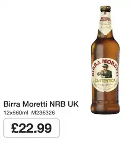 Booker Wholesale Birra Moretti Nrb Uk offer
