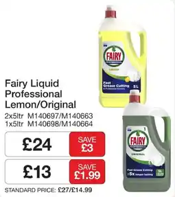 Booker Wholesale Fairy liquid professional lemon/original offer