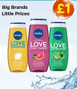 Poundland Nivea love shower gel offer