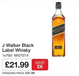 Booker Wholesale J Walker Black Label Whisky offer