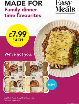 SuperValu Easy Meals family dinner time favourites offer