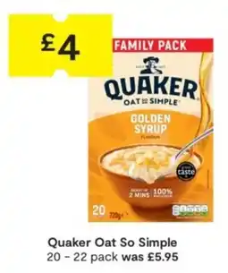 SuperValu Quaker oat so simple golden syrup flavour offer