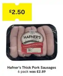 SuperValu Hafner's thick pork sausages offer