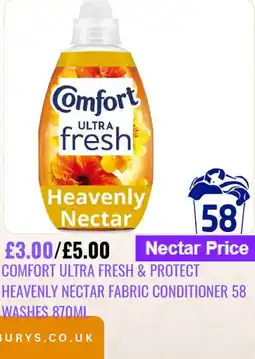 Sainsbury's Comfort ultra fresh heavenly nectar fabric conditioner offer