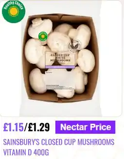 Sainsbury's Sainsbury's closed cup mushrooms offer