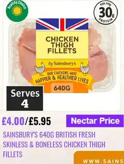 Sainsbury's Sainsbury's british fresh skinless & bonless chicken thigh fillets offer