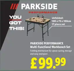 Lidl Parkside performance multi-functional workbench set offer