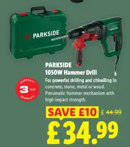 Lidl Parkside 1050W Hammer Drill offer