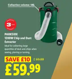 Lidl Parkside 1200W Chip and Dust Extractor offer