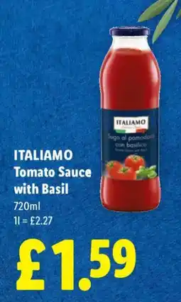 Lidl Italiamo tomato sauce with basil offer