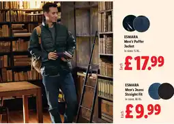 Lidl Esmara Men's Puffer Jacket offer
