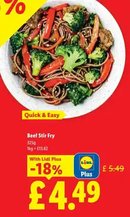 Lidl Beef Stir Fry offer