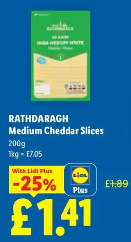Lidl Rathdaragh medium cheddar slices offer