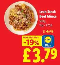 Lidl Lean Steak Beef Mince offer