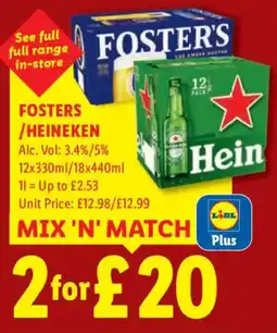 Lidl Fosters / Heineken offer