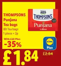 Lidl Thompsons Punjana Tea bags offer