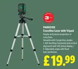 Lidl Parkside Crossline Laser with Tripod offer