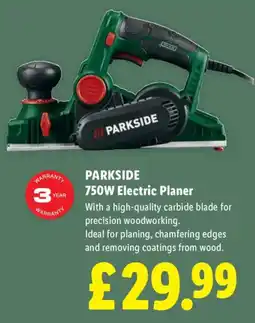 Lidl Parkside 750w electric planer offer