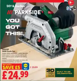Lidl Parkside 1350w Circular Saw offer