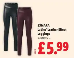 Lidl Esmara ladies' leather effect leggings offer