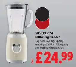 Lidl Silvercrest 600w Jug Blender offer
