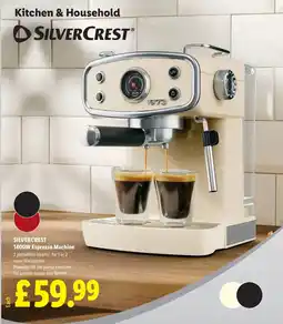 Lidl Silvercrest 1400w espresso machine offer