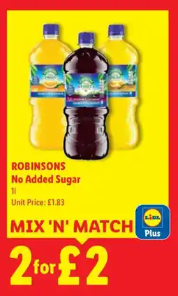 Lidl Robinsons No Added Sugar offer