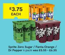 SuperValu Sprite Zero Sugar / Fanta Orange / Dr Pepper 6 pack offer