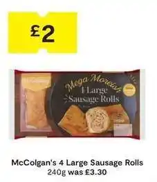 SuperValu McColgan's 4 Large Sausage Rolls offer