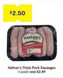 SuperValu Hafner's Thick Pork Sausages offer