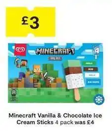 SuperValu Minecraft Vanilla & Chocolate Ice Cream Sticks offer
