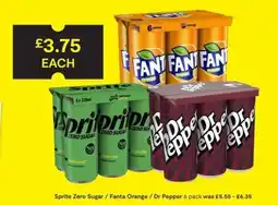 SuperValu Sprite Zero Sugar / Fanta Orange / Dr Pepper 6 pack offer