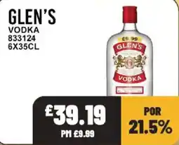 Bestway Glen's vodka offer