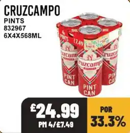 Bestway Cruzcampo pints offer