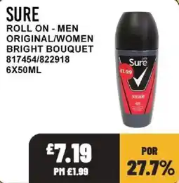 Bestway Sure roll on - men original/women bright bouquet offer