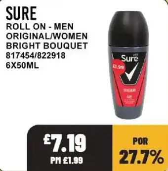 Bestway Sure roll on - men original/women bright bouquet offer