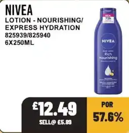 Bestway Nivea lotion - nourishing/express hydration offer
