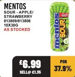 Bestway Mentos sour apple strawberry gum offer