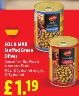 Lidl Sol & Mar Stuffed Green Olives offer