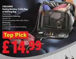Lidl Crelando sewing machine trolley bag or knitting bag offer