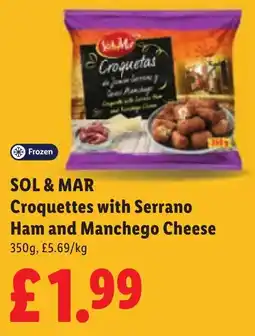 Lidl Sol & Mar croquettes with serrano ham and manchego cheese offer