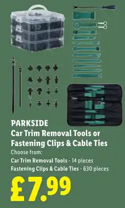 Lidl Parkside car trim removal tools or fastening clips & cable ties offer