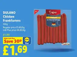Lidl Dulano chicken frankfurters offer