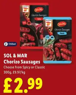 Lidl Sol & Mar chorizo sausages offer