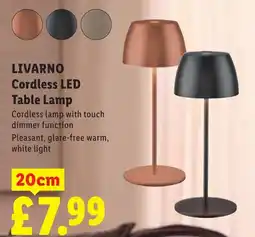 Lidl Livarno cordless led table lamp offer