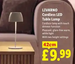 Lidl Livarno cordless led table lamp offer