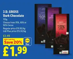 Lidl J.D. Gross Dark Chocolate offer