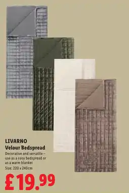 Lidl Livarno Velour Bedsprea offer