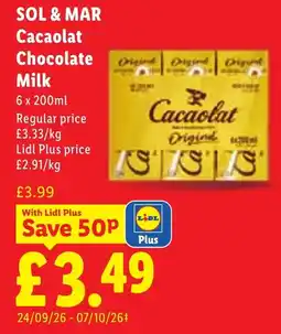 Lidl Cacaolat chocolate milk offer